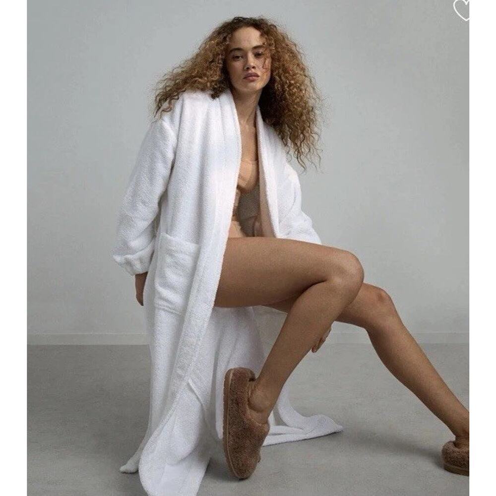 Lunya Spa Terry Robe White Sz L/XL NEW $148